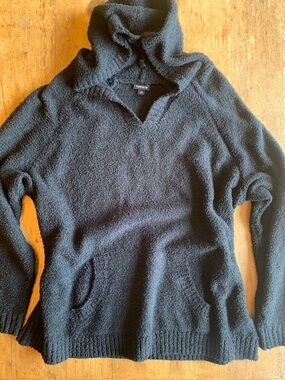 torrid Black Plush Hooded Pullover Sweater